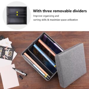 Wanapure Removable Dividers Greeting Card Organizer, Collapsible Greeting Card Storage Box, Card Organizer Box With Dividers, Greeting Card Holder With Lids