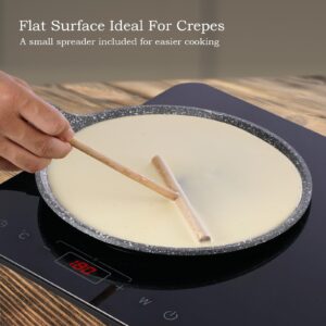 ACTIV CUISINE Crepes Pan, Non-Stick Pancake Skillet with Ceramic Coating for Easy Flipping and Delicious Results, PFOA-Free, Ashley Grey 11in/28cm