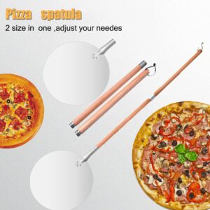 Orerenko Detachable Pizza Turner, 12 Inch Pizza Peel with Wood Handle, Professional Aluminium Pizza Turning Paddle, Pizza Oven Accessories Tools for Home Baking, Bread, Pastry