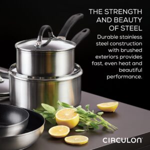 Circulon SteelShield Induction Frying Pan/Skillet with SteelShield Hybrid Stainless and Nonstick Technology, 10.25 Inch - Stainless Steel