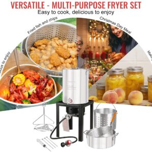 Lafati Turkey Fryer Set, 30QT & 10QT Pots with Large Steamers, and 54,000BTU High Output Burner for Camping, Outdoor Parties, Thanksgiving