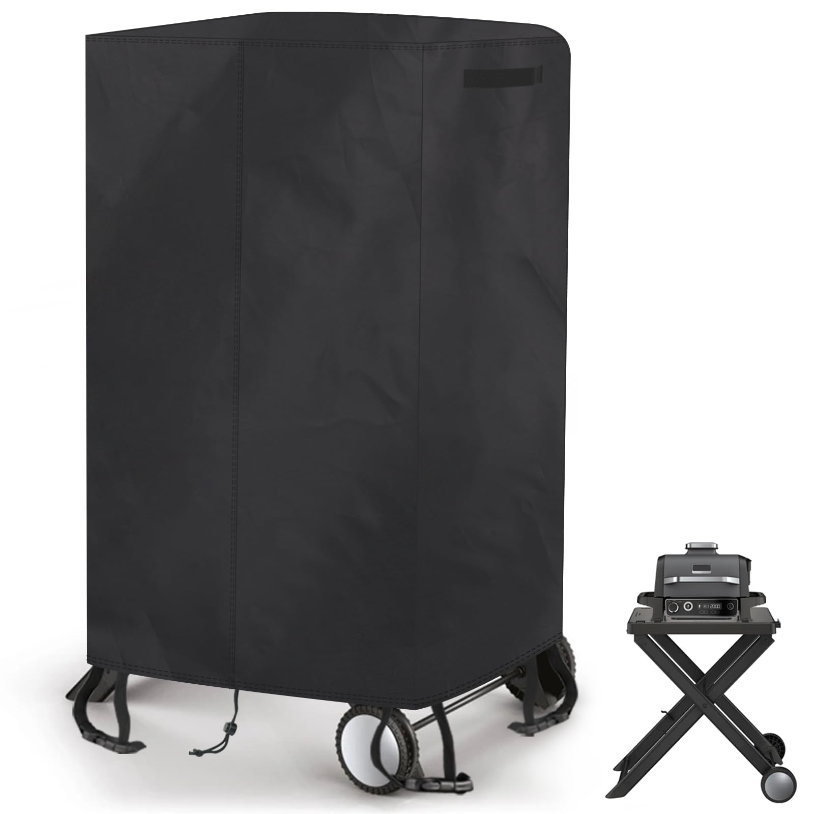 Grill Cover for Ninja Og701 Woodfire Grills with Stand - Heavy Duty 420D Oxford Fabric, Waterproof and Fade Resistant BBQ Cover, 33.1" x 24" x 43.3", Black - Cover Only