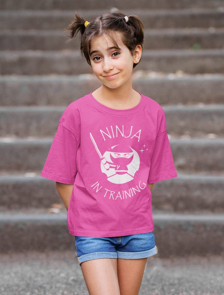 Ninja in Training Kids Shirt Novelty Gifts Cool Ninjas Boys Girls Toddler Shirts Small Pink