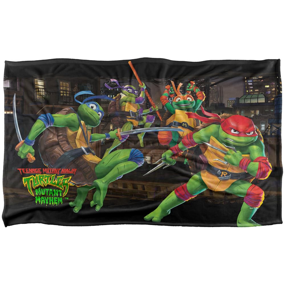 Teenage Mutant Ninja Turtles: Mutant Mayhem Blanket, 36"x58" Nightly Rooftop Escapade Silky Touch Super Soft Throw Blanket