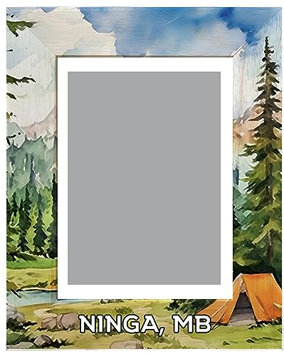 R and R Imports Ninga Manitoba Souvenir Wooden Photo Frame Camping Tent Design Vertical