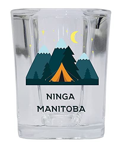 R and R Imports Ninga Manitoba 2 Ounce Square Base Liquor Shot Glass Tent Design