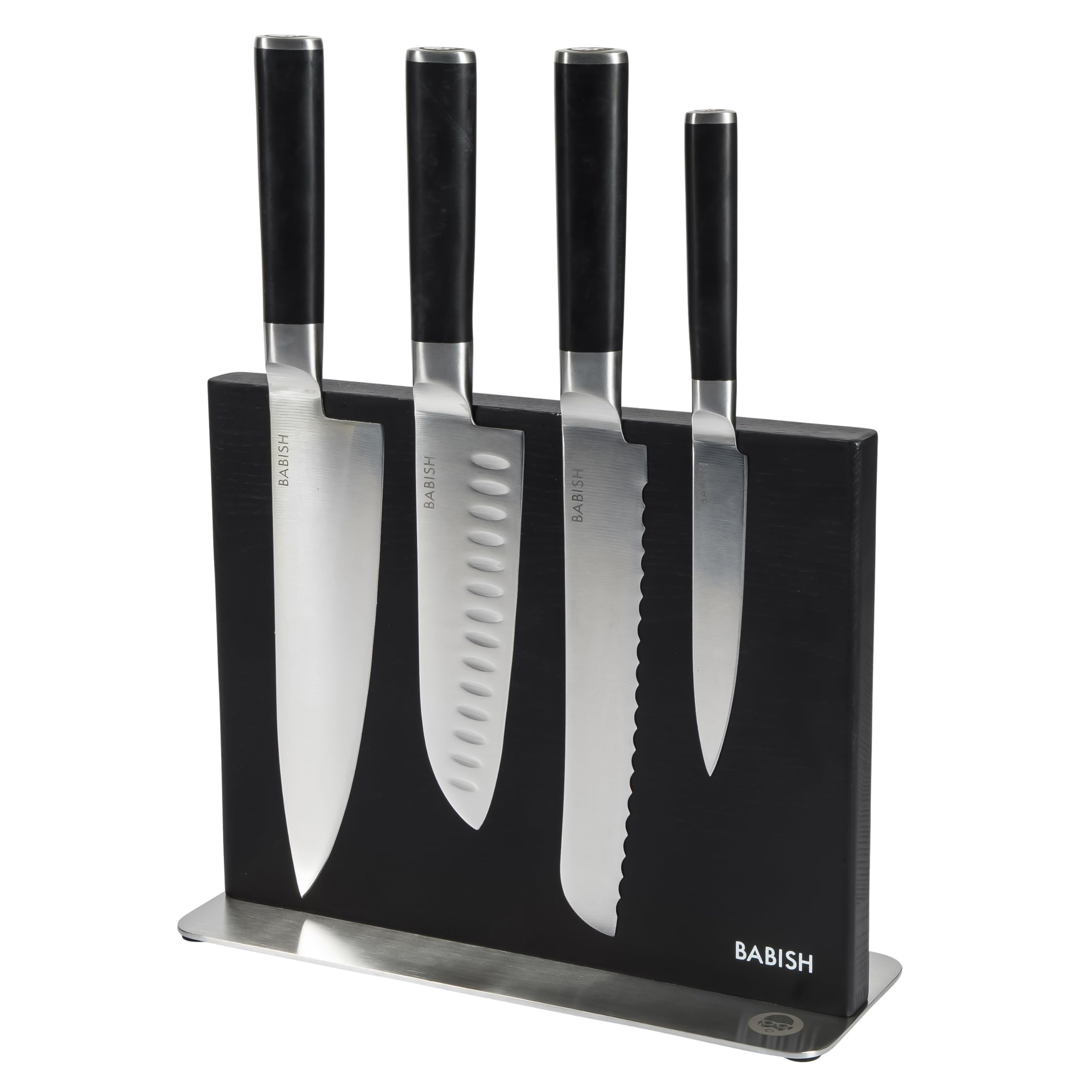 Babish 5 Piece 1.4116 German Steel Magnetic Forged Kitchen Knife Block Set