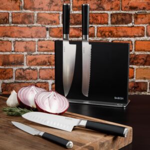 Babish 5 Piece 1.4116 German Steel Magnetic Forged Kitchen Knife Block Set