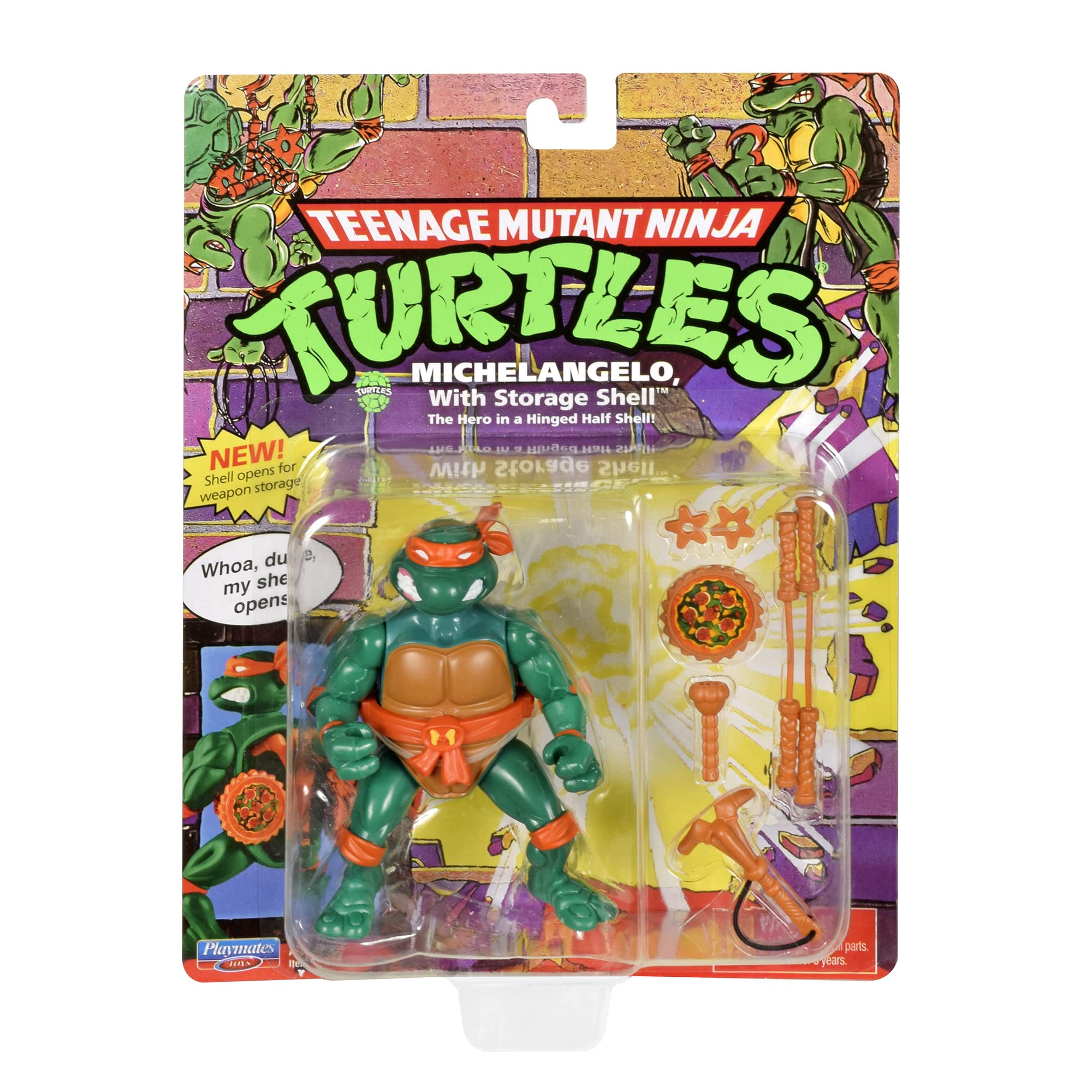 Teenage Mutant Ninja Turtles: 4” Original Classic Storage Shell Michelangelo Basic Figure by Playmates Toys