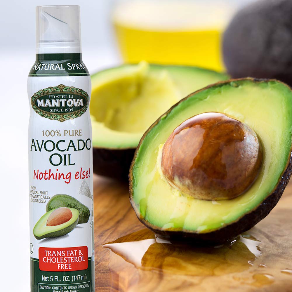 Mantova Avocado Oil, 100% Pure Cooking Oil Spray, perfect for healthy Keto snacks, baking, grilling, seasoning, or cooking, our oil dispenser bottle lets you spray, drip, or stream with no waste, 5 oz