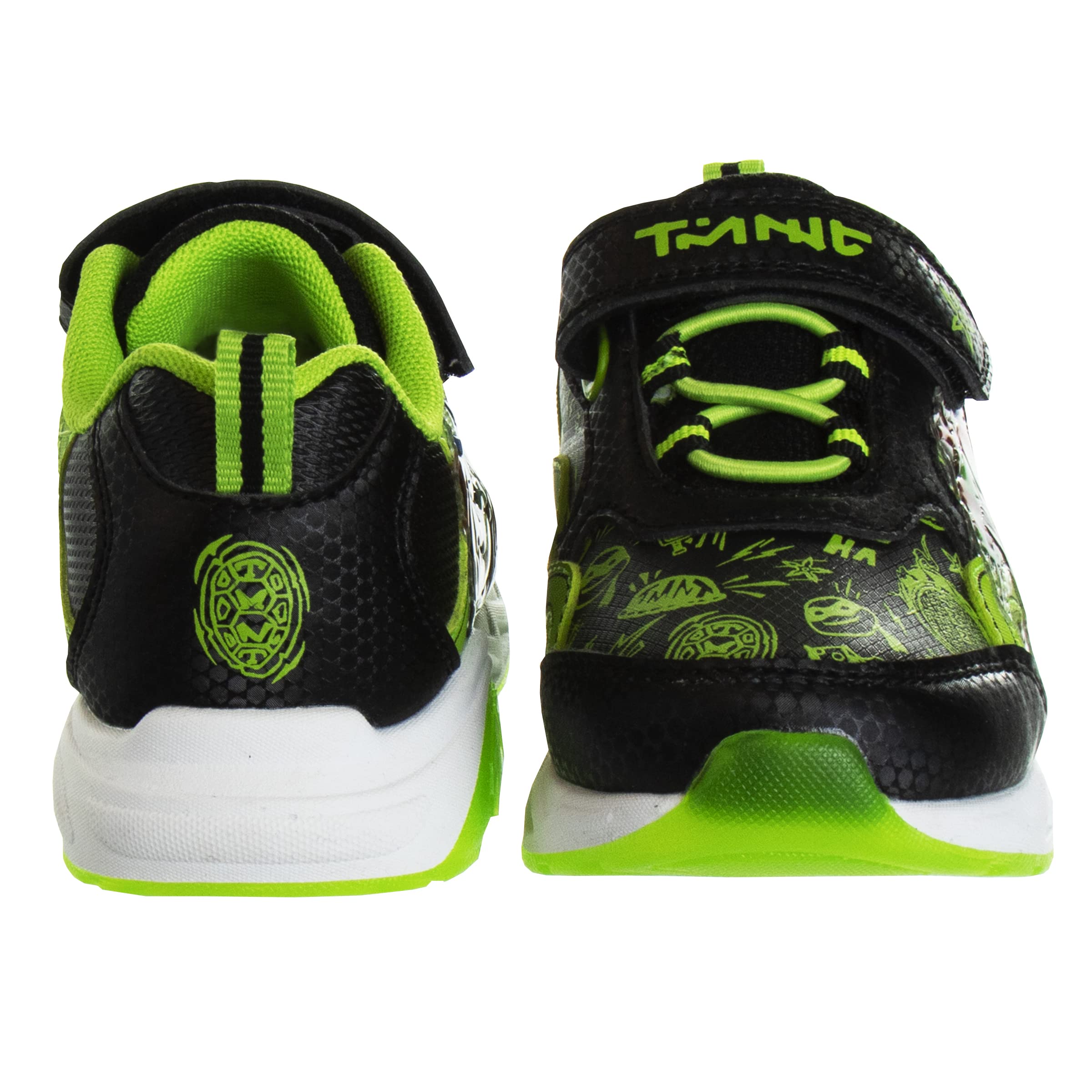 Josmo Boy's Ninja Turtles Lighted Sneakers (Toddler/Little Kid), Black/Green, 8