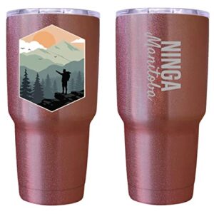 R and R Imports Ninga Manitoba Souvenir 24 Oz Insulated Stainless Steel Tumbler Rose Gold