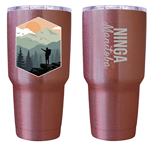 R and R Imports Ninga Manitoba Souvenir 24 Oz Insulated Stainless Steel Tumbler Rose Gold