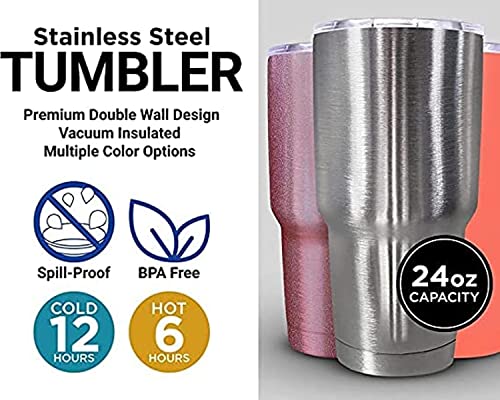 R and R Imports Ninga Manitoba Souvenir 24 Oz Insulated Stainless Steel Tumbler Rose Gold