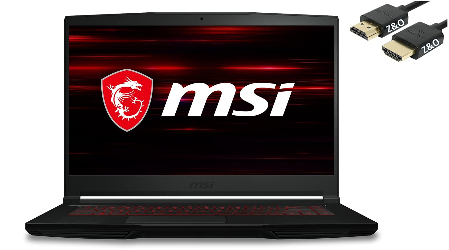 2021 Newest MSI GF63 Thin Gaming 15 Laptop, 15.6" FHD IPS Display, 10th Gen Intel i5-10300H (Beats i7-8750H), 8GB RAM, 256GB SSD, GeForce GTX 1650 4GB, Win10, HDMI Cable