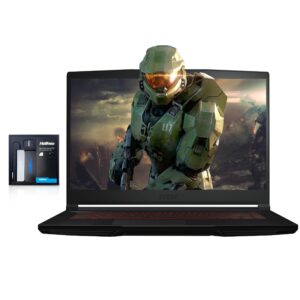 msi thin gf63 15.6" fhd 144hz gaming laptop, intel core i5-12450h processor, nvidia geforce rtx 2050, 16gb ram, 512gb pcie ssd, backlit keyboard, wifi 6, black, win 11 pro, 128gb hotface extension set