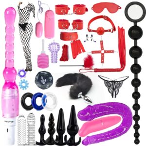 32pcs sm bondage restraint vibrator silicone anal plug dildo sex toys for butt plug2