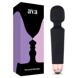 ava vibrator wand sex toys [clit stimulator vibrators] vibrator for woman | sex toy | 4+ hr battery | gifts for women | 20 patterns & 8 speeds of pleasure | quiet adult sex toys -standard - black