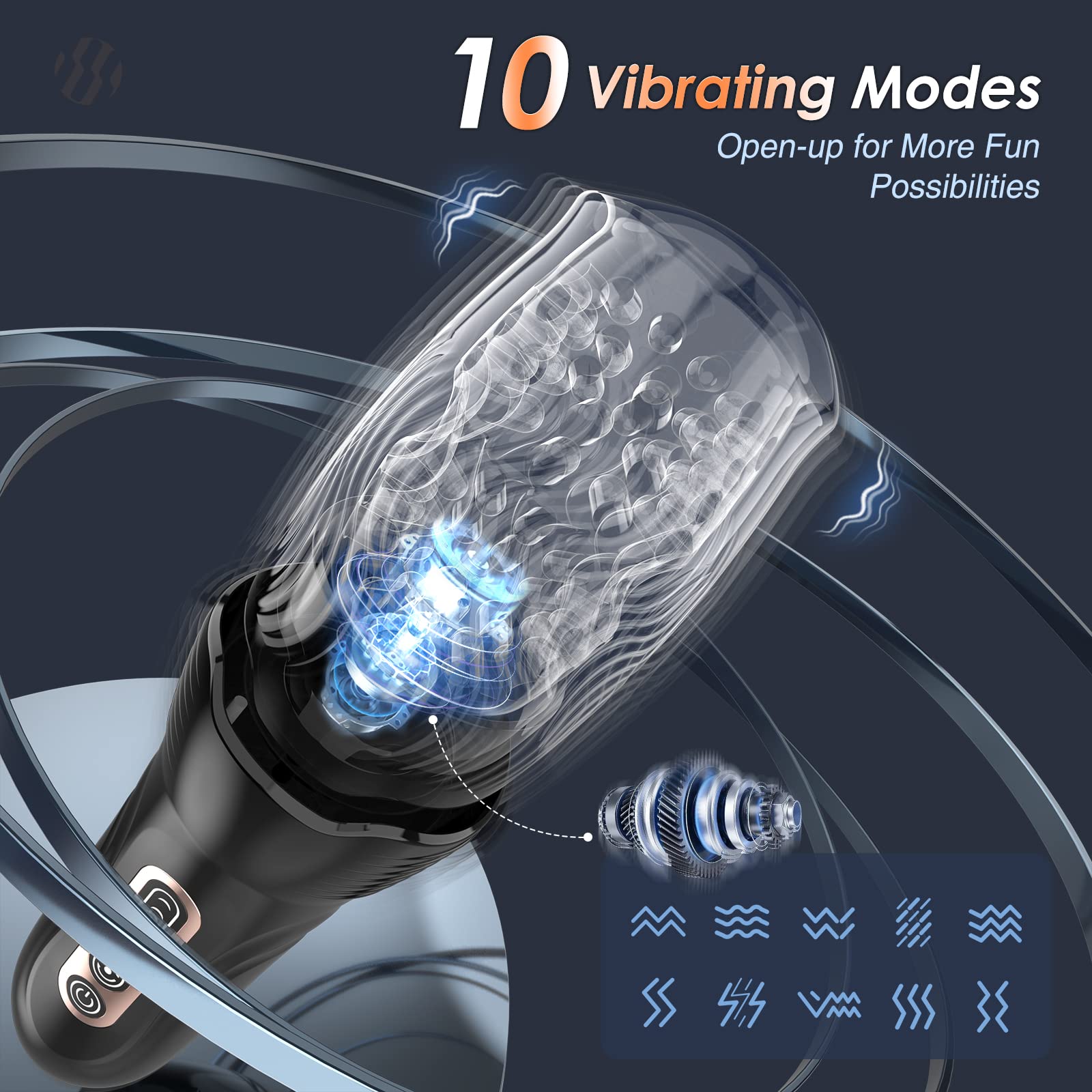 Automatic Male Masturbator Sex Toys, Uoffile Male Sex Toy with 5 Thrusting & Rotating & 10 Vibrating Modes, Adult Toys Men Masturbation Machine Electric Pocket Pussy Male Stroker Sex Toys for Men