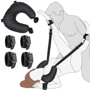 sex bondage bdsm kit restraints set adult sex toys, leash adjustable hand ankle cuffs & neck pillow, sm bed slave bondage gear & accessories for couple sex games