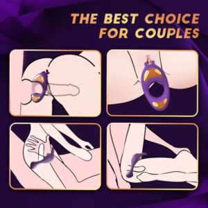 Vibrating Cock Ring with Rabbit Design, Rechargeable Penis Ring Vibrator with 9 Vibration Modes, TIVINO Silicone Male Sex Toy for Man and Couple Play