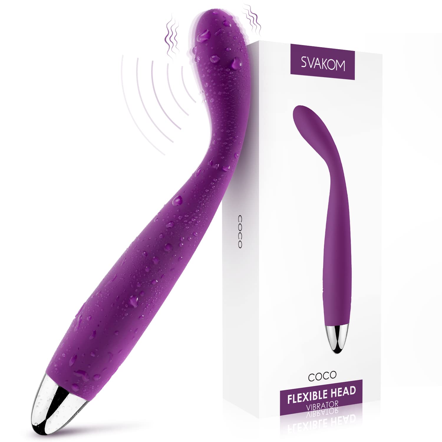 SVAKOM Coco G Spot Vibrator - 8 Seconds to Climax Finger Shaped Waterproof Vibes for Women - 5 * 5 Vibrations Clit Nipple Personal Massagers - Adult Female Sex Toys