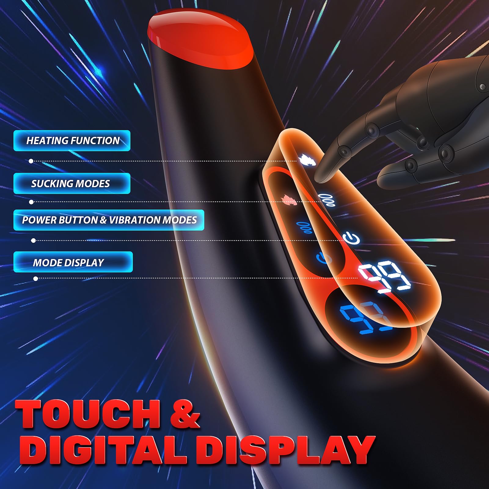 Sex Toys for Men Male Masturbator - APP Control Adult Toys Male Masturbators Penis Pump with 9 Sucking & 9 Vibrating Modes, 3D Textured Sleeve Heating Mens Sex Toy, LCD Display Pocket Pussy for Men