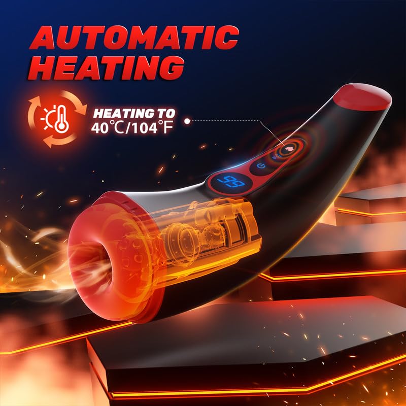 Sex Toys for Men Male Masturbator - APP Control Adult Toys Male Masturbators Penis Pump with 9 Sucking & 9 Vibrating Modes, 3D Textured Sleeve Heating Mens Sex Toy, LCD Display Pocket Pussy for Men