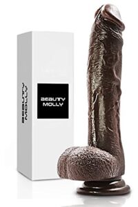 beauty molly superior 8 inch realistic dildo with suction cup anal sex toys, 11.8 ounce