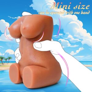 ZOOPLOU Mini Sex Doll with Realistic Boobs Torso Vagina and Anal, 1.7 LB Male Sex Dolls, Adult Sex Toys, Ass Sex Toy Pocket Pussy for Men, Penis Stroker Blowjob Masturbator