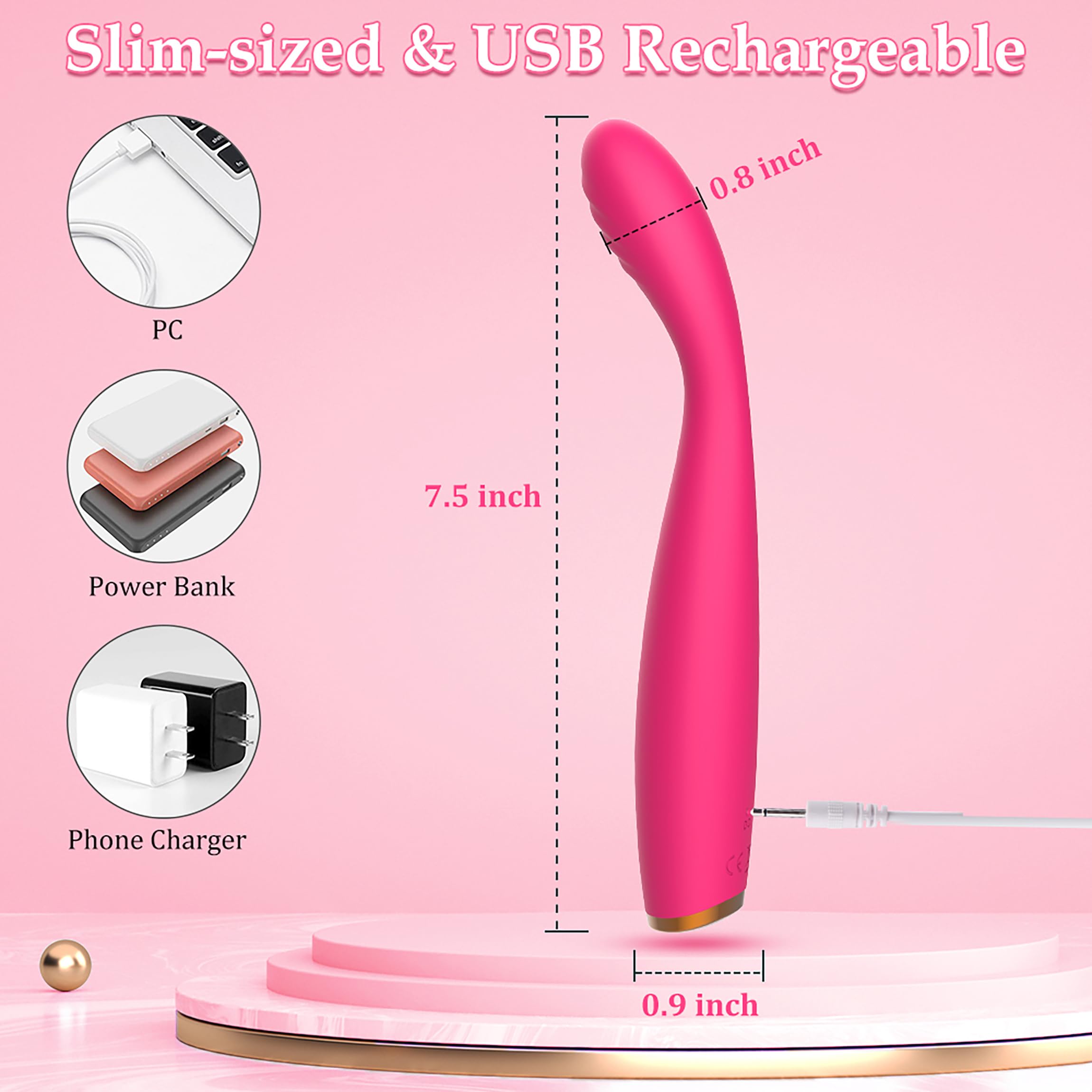 G Spot Vibrator for Women Pleasure, 10 Stimulation Modes & 5 Speeds, Banenu Finger Vibrator Sex Stimulator Tits Clits Clitoris Anal Stimulation Massager Clitoral Vibrator, Adult Sex Toy Pink