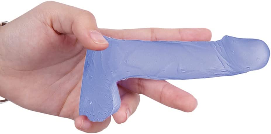 4 Inch Silicone Realistic Mini Dildo,Beginner Anal Plug,Soft Dildo with Curved Shaft and Balls,Sex Toy Women Men Couples.Experience Multi-Purpose Mini Style (Blue)