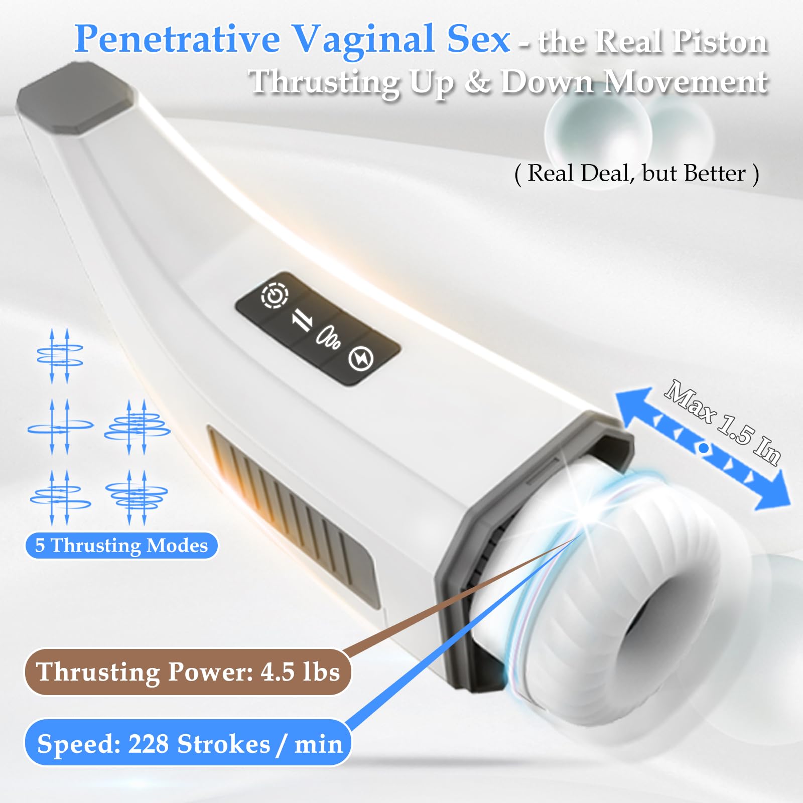 3 in 1 Thrusting Sucking Vibrating Automatic Male Masturbator, Adult Sex Toys for Men, Blowjob Sex Machine Men's Sex Toy Stroker Penis Vibrator, Hands Free Masturbators Pocket Pussy for Men Pleasure