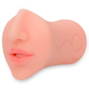 Male Masturbator Realistic Blowjob Stroker Lifelike Mouth and Deep Throat Onahoru Closed-Ended Pocket Oral Sleeve Adult Sex Toys for Man Masturbation (Flesh)