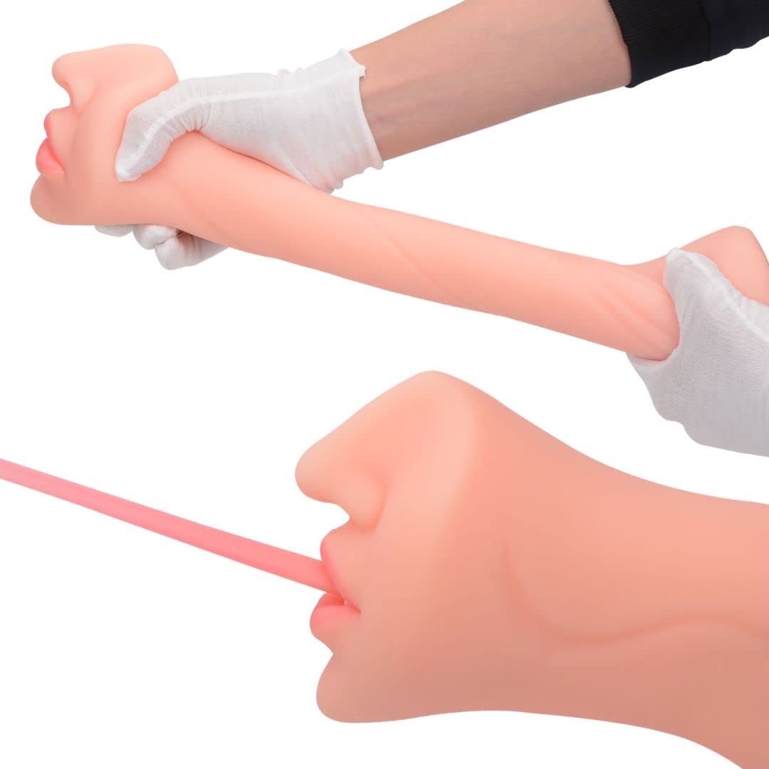 Male Masturbator Realistic Blowjob Stroker Lifelike Mouth and Deep Throat Onahoru Closed-Ended Pocket Oral Sleeve Adult Sex Toys for Man Masturbation (Flesh)