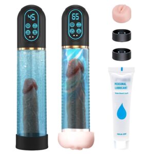 penis pump penis enlarger extender with lube,3 in 1 men's vibrator,electric penis vacuum pump with 12 smart training modes,penis sleeve male masturbator sex toys for men bigger stronger