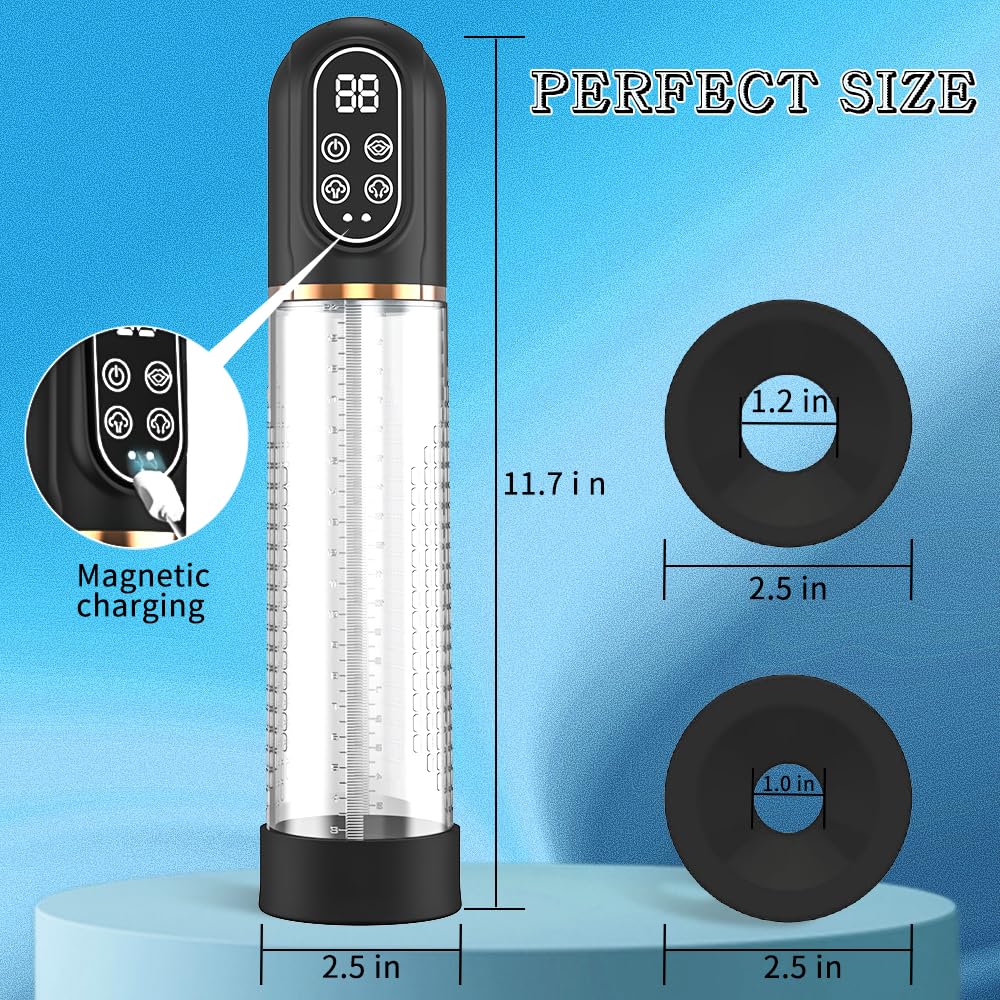 Penis Pump Penis Enlarger Extender with Lube,3 in 1 Men's Vibrator,Electric Penis Vacuum Pump with 12 Smart Training Modes,Penis Sleeve Male Masturbator Sex Toys for Men Bigger Stronger