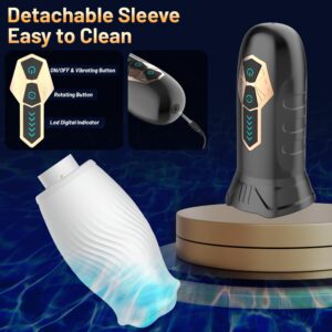 Rotating Male Masturbator Male Sex Toys for Men, Vibrating Adult toys for Men Sex toys Stroker with 5 Rotating & 10 Vibrating Modes, Male Vibrator Electric Pocket Pussy for Men Blowjob Sex Machine