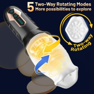 Rotating Male Masturbator Male Sex Toys for Men, Vibrating Adult toys for Men Sex toys Stroker with 5 Rotating & 10 Vibrating Modes, Male Vibrator Electric Pocket Pussy for Men Blowjob Sex Machine