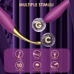 Clitoral Vibrator Sex Toys for Women - SVAKOM Female Squirting Vibrators Clit G-Spot Dildo Nipple Stimulator- High Frequency Personal Massager Wand Adult Sensory Toy 2 Silicone Heads