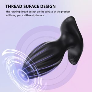 Vibrating Anal Plug Adult Sex Toys - Jrueden Rotating Anal Toys Vibrating Butt Plug with App Control 9 Vibrating Rotations, Male Sex Toys for Prostate Massage, Anal Sex Toys Vibrator for Men and Women