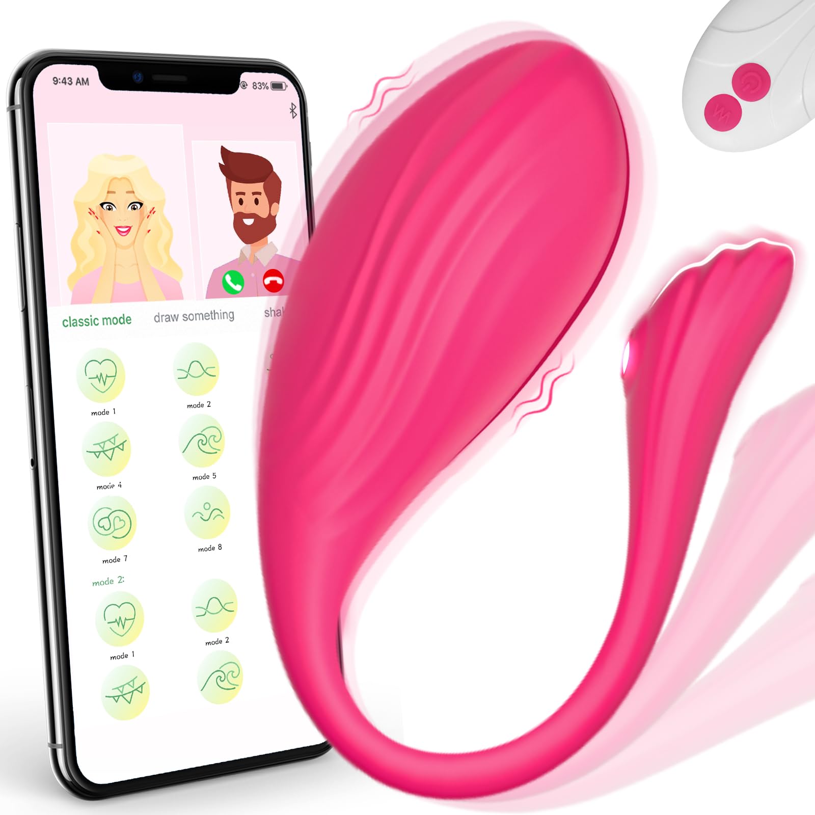 Bullet Vibrator Adult Sex Toys, Wearable Panty Vagina Stimulator Mini Egg Vibrator with APP Remote Control Vibrating Ball G Spot Clitoral Anal Toys for Couple (Pink)