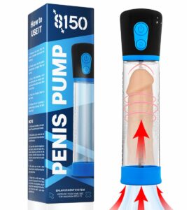 electric penis vacuum pump - automatic penis enlargement extend pump with 3 suction - men sex toys - pumps & enlargers for male masturbation - sex toy blue