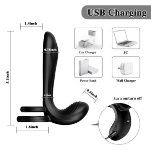 Couple Vibrator with Dual Penis Ring, 10 Vibrating Mode G Spot and Clitoris Simulator 3 in 1 Vibrating Cock Ring Male Female Adult Sex Toy with Remote Control for Men Women