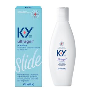 k-y ultragel water based personal lubricant, ph balanced lube, paraben free, non-sticky, non-staining, 4.5 fl oz