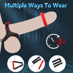 Silicone Penis Ring Set Sex Toys for Men, Amortoy 10 PCS Men’s Cock Rings Penis Sleeve Shaft for Erection Enhancing, Soft Stretchy Male Sex Toys, Adult Toys for Couples Pleasure