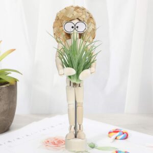 6 Sets Air Plant Holder Wooden Jointed Mannequin Tabletop Flexible Shape Adjustable Pose DIY Accessories Decor Planter Tillandsia Air Fern Display Stand for Home, Office Decor Supplies