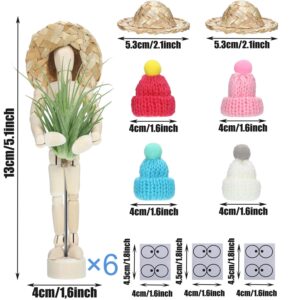 6 Sets Air Plant Holder Wooden Jointed Mannequin Tabletop Flexible Shape Adjustable Pose DIY Accessories Decor Planter Tillandsia Air Fern Display Stand for Home, Office Decor Supplies