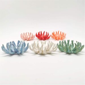 Tillandsiart 6 Pack air plant Holders (6Pcs Air Plant Containers w/6 Colors Assorted) A Ceramic Coral Set to CreateGifts or Decorate Tabletop - air plants Not Included