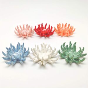 Tillandsiart 6 Pack air plant Holders (6Pcs Air Plant Containers w/6 Colors Assorted) A Ceramic Coral Set to CreateGifts or Decorate Tabletop - air plants Not Included